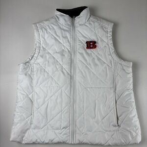 Bengals‎ Womens White Puffer Vest Size XL Lightweight NFL team Apparel
